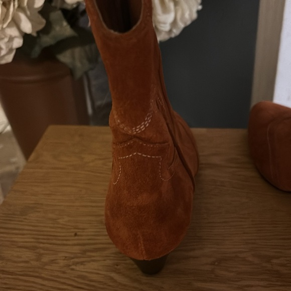 Anthropologie Silent D Taites Cowboy Boots Kitten Heeled Boots Taupe Size 40 - Picture 11 of 13